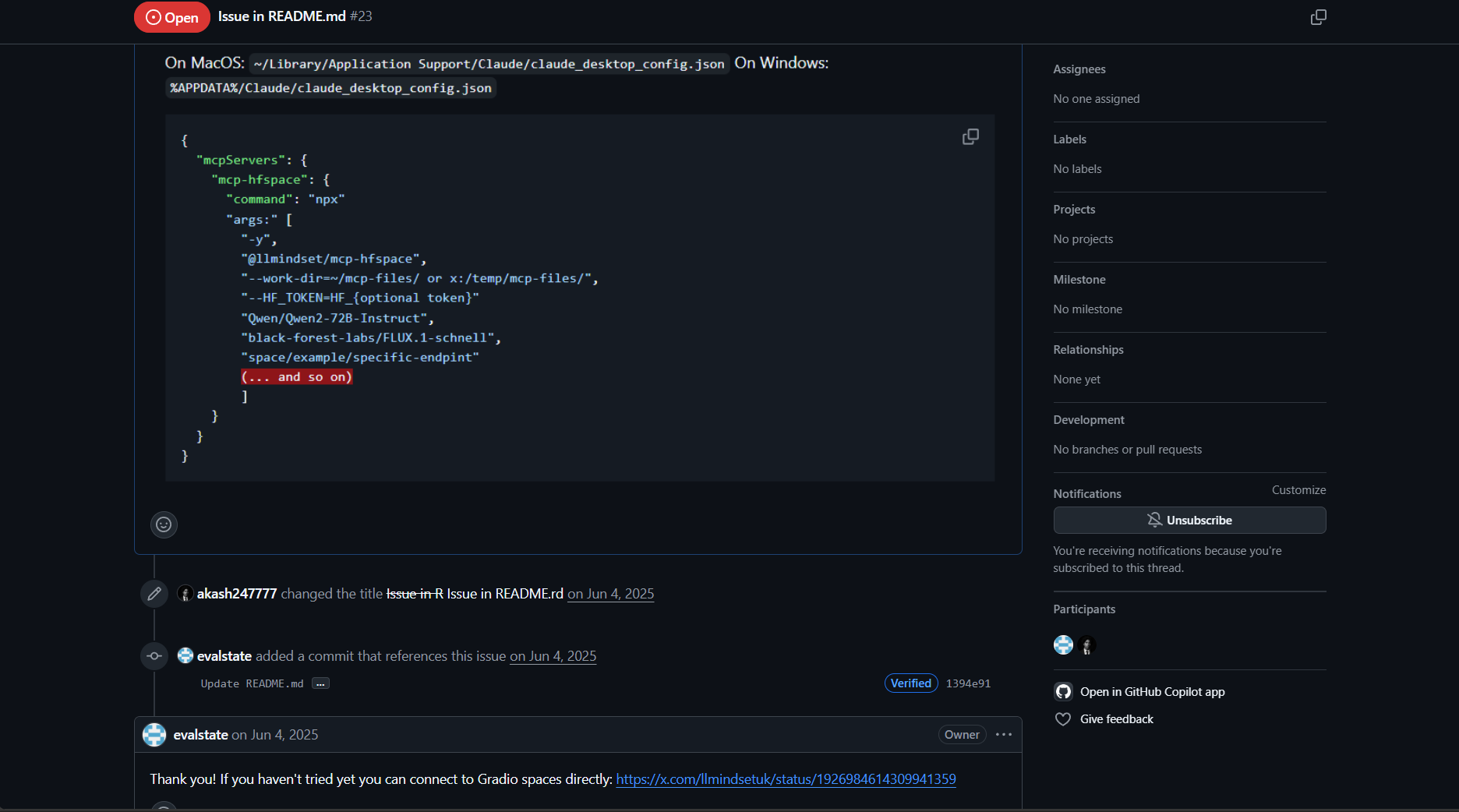 Hugging Face Space MCP issue